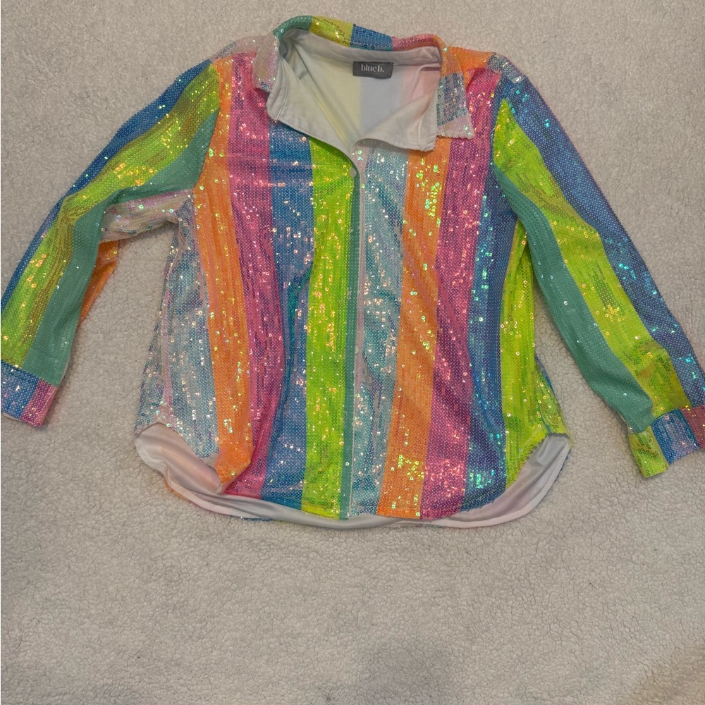 Colorful Sequin Striped Women's Top
